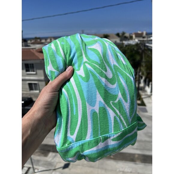 Lilly Pulitzer Maisy Finders Keepers green blue wrap dress v-neck L preppy - Picture 2 of 9